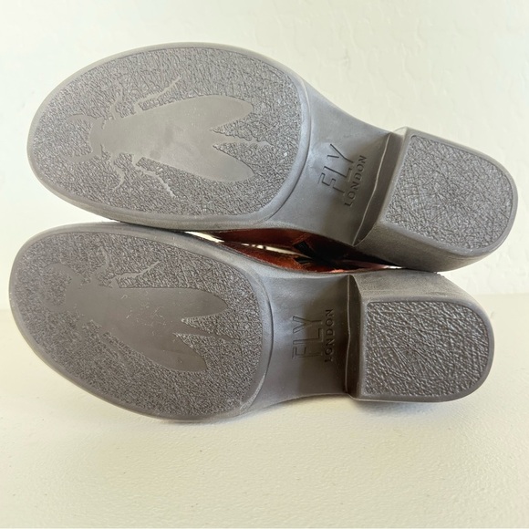 NEW Fly London Reddish Brown Leather Lace Up Boots Women’s Size EU37 US 6-6.5 - Picture 8 of 9